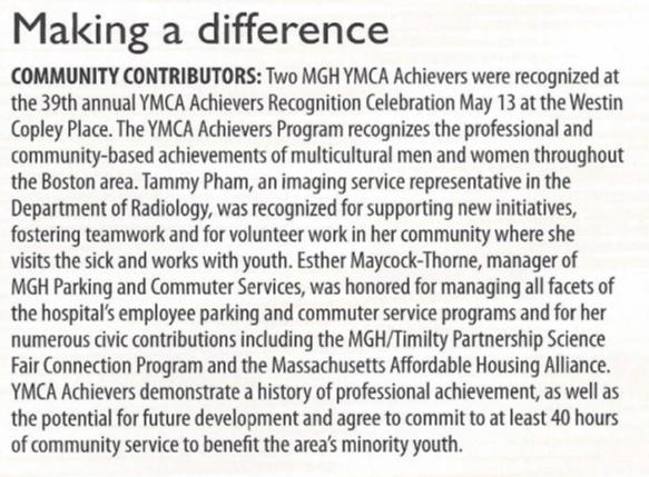 Tammy Award MGH writeup